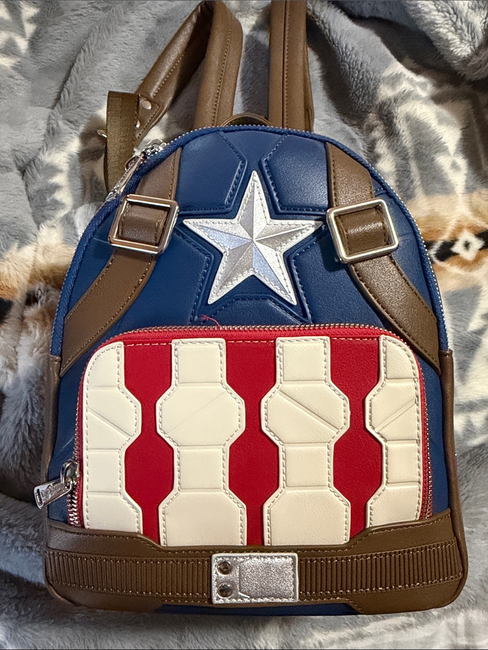 Captain America Loungefly Blue, Red & White Disney Bag